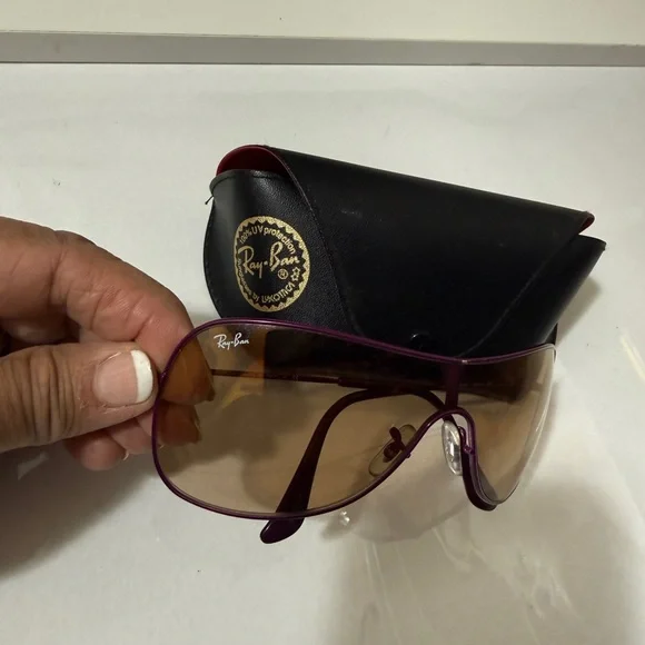 Ray-Ban Violet Frame with Amber Lenses Sunglasses - Picture 6 of 16